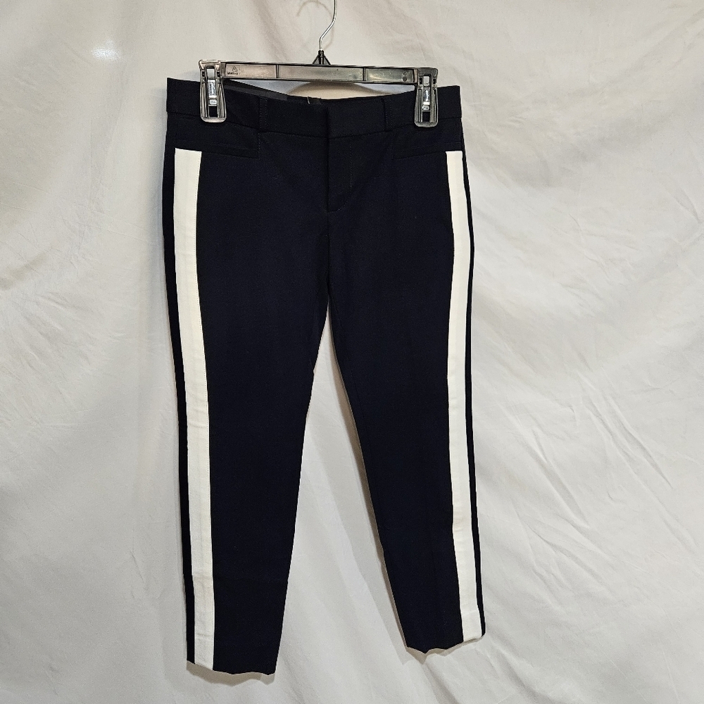Banana Republic Sloan Navy Blue With White Stripe Size 2P Petite. Ankle Pants